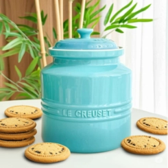 Pote para Biscoitos 2,4 Litros de Cerâmica Azul Caribe Le Creuset