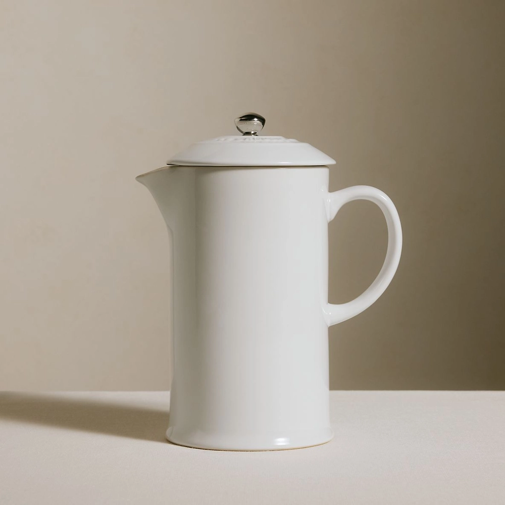 Cafeteira Prensa Francesa 1 Litro de Cerâmica Branco Le Creuset