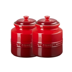 Kit de 2 Potes para Biscoito 2,4 Litros de Cerâmica Vermelho Le Creuset