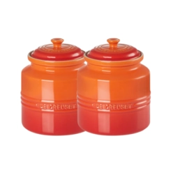 Kit de 2 Potes para Biscoito 2,4 Litros de Cerâmica Laranja Le Creuset