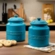 Kit de 2 Potes para Biscoito 2,4 Litros de Cerâmica Azul Caribe Le Creuset