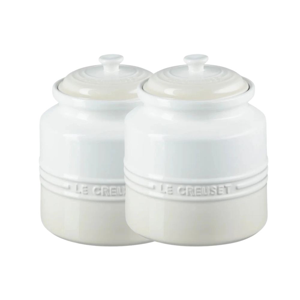 Kit de 2 Potes para Biscoito 2,4 Litros de Cerâmica Meringue Le Creuset