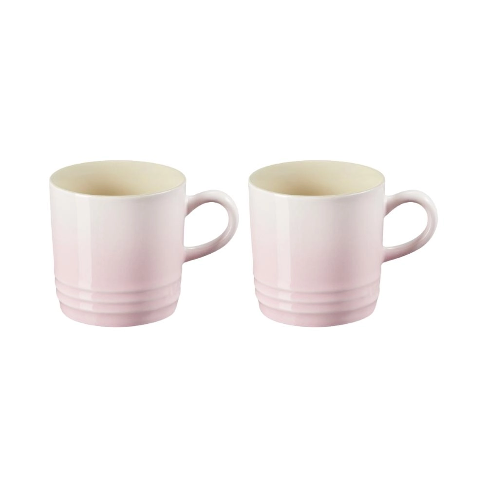 Jogo 2 Canecas Cappuccino de Cerâmica 200 ml Shell Pink Le Creuset