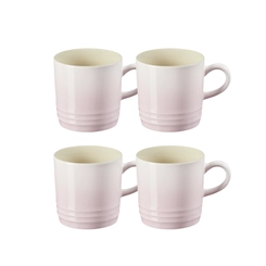 Jogo 4 Canecas Cappuccino de Cerâmica 200 ml Shell Pink Le Creuset