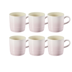 Jogo 6 Canecas Cappuccino de Cerâmica 200 ml Shell Pink Le Creuset