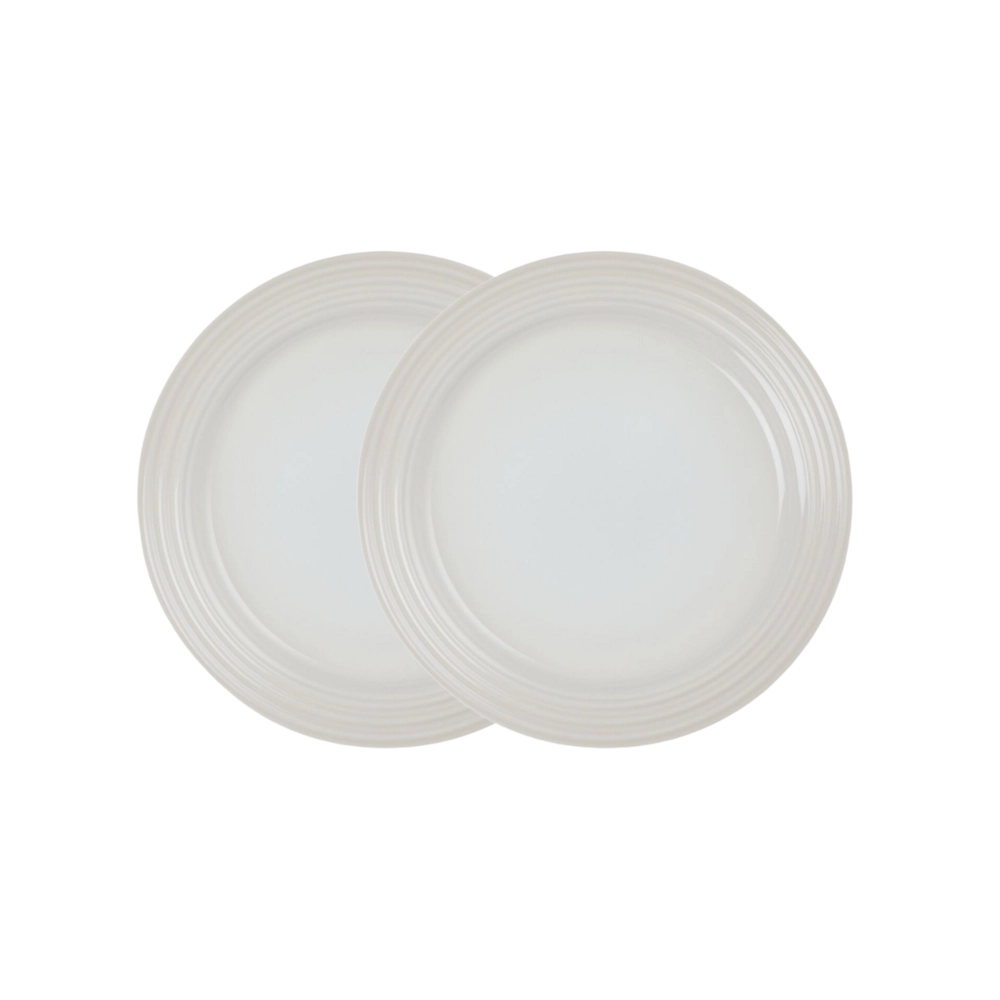 Jogo de 2 Pratos Rasos Cerâmica 27 cm Meringue Le Creuset