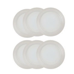Jogo de 12 Pratos Rasos de Cerâmica 27 cm Meringue Le Creuset