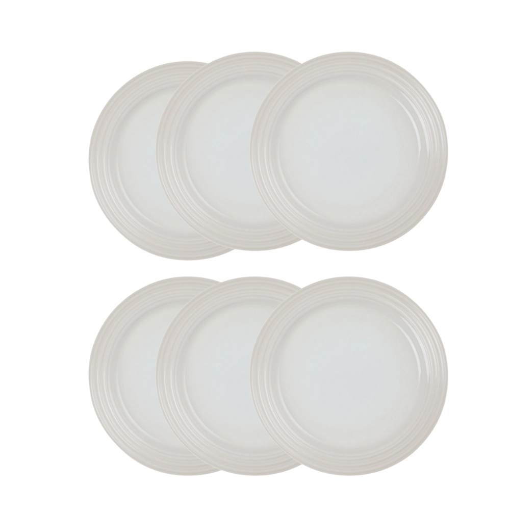 Jogo de 12 Pratos Rasos de Cerâmica 27 cm Meringue Le Creuset