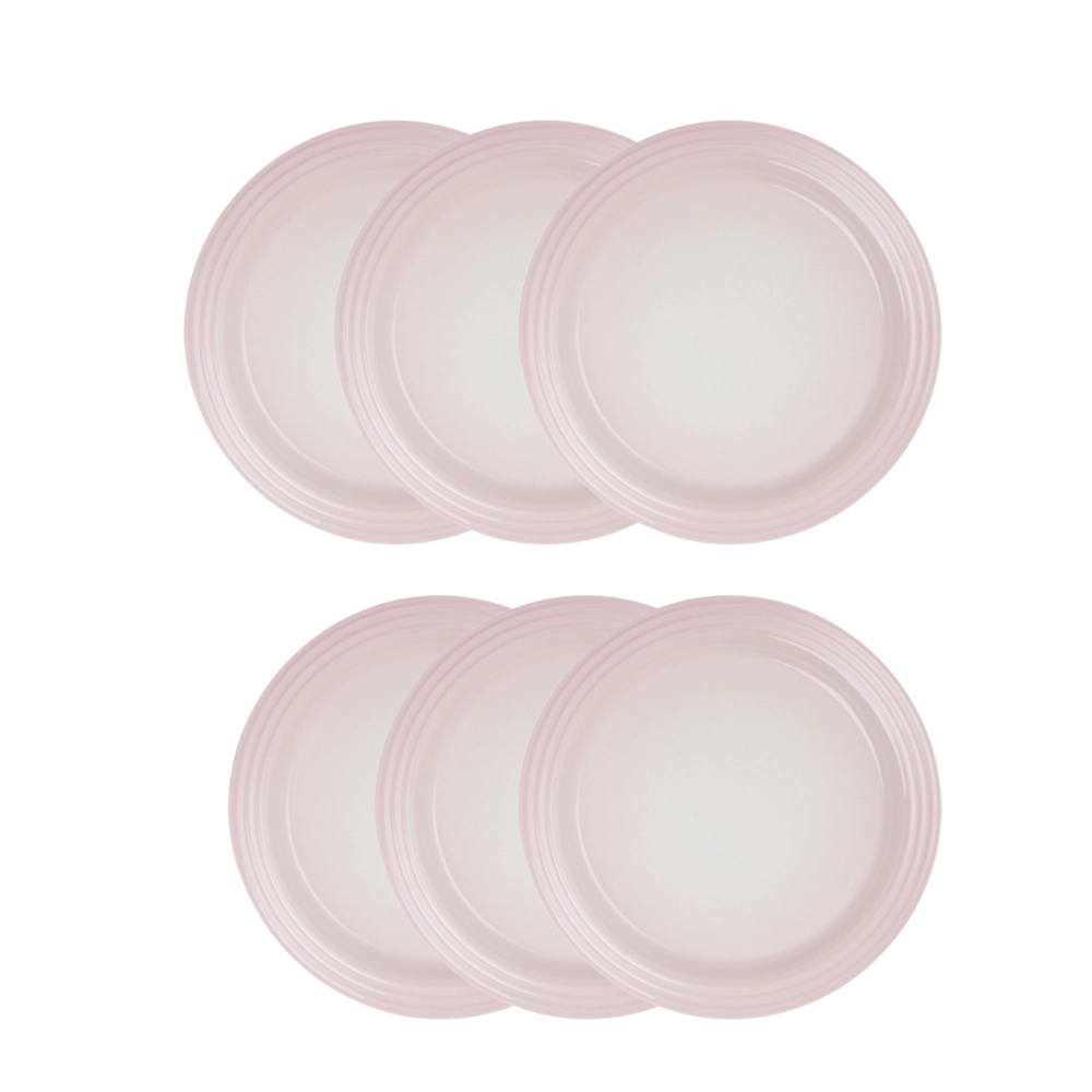 Jogo de 12 Pratos Rasos de Cerâmica 27 cm Shell Pink Le Creuset