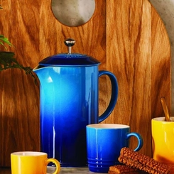 Cafeteira Prensa Francesa 1 Litro de Cerâmica Azure Blue Le Creuset