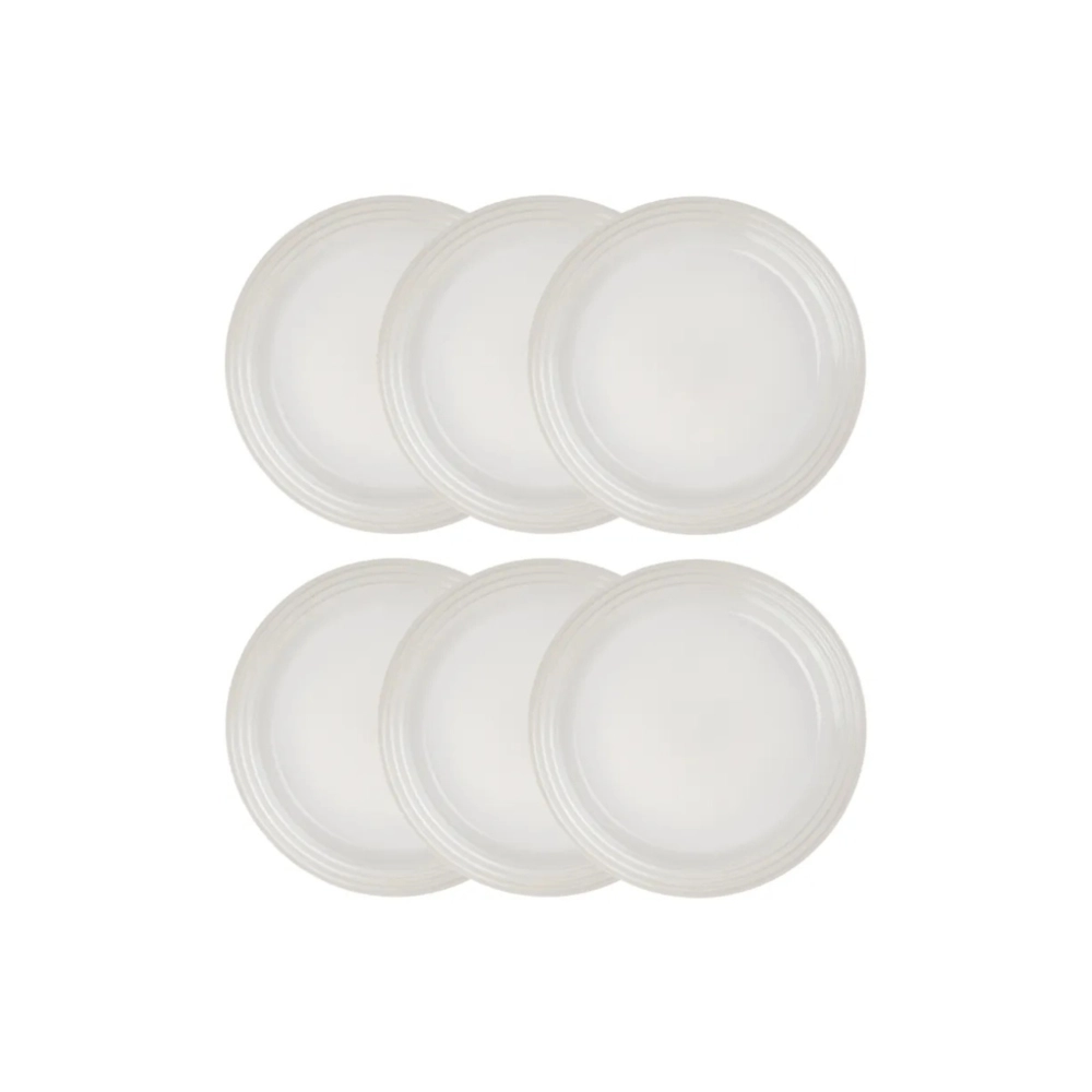 Jogo de 6 Pratos Rasos de Cerâmica 27 cm Meringue Le Creuset
