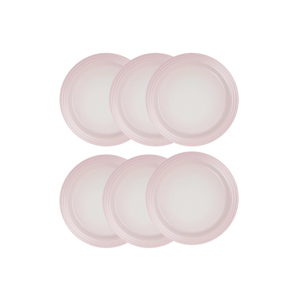 Jogo de 6 Pratos Rasos de Cerâmica 27 cm Shell Pink Le Creuset
