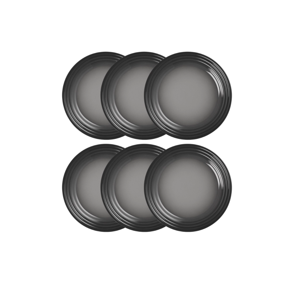 Jogo de 12 Pratos Rasos de Cerâmica 22 cm Flint Le Creuset