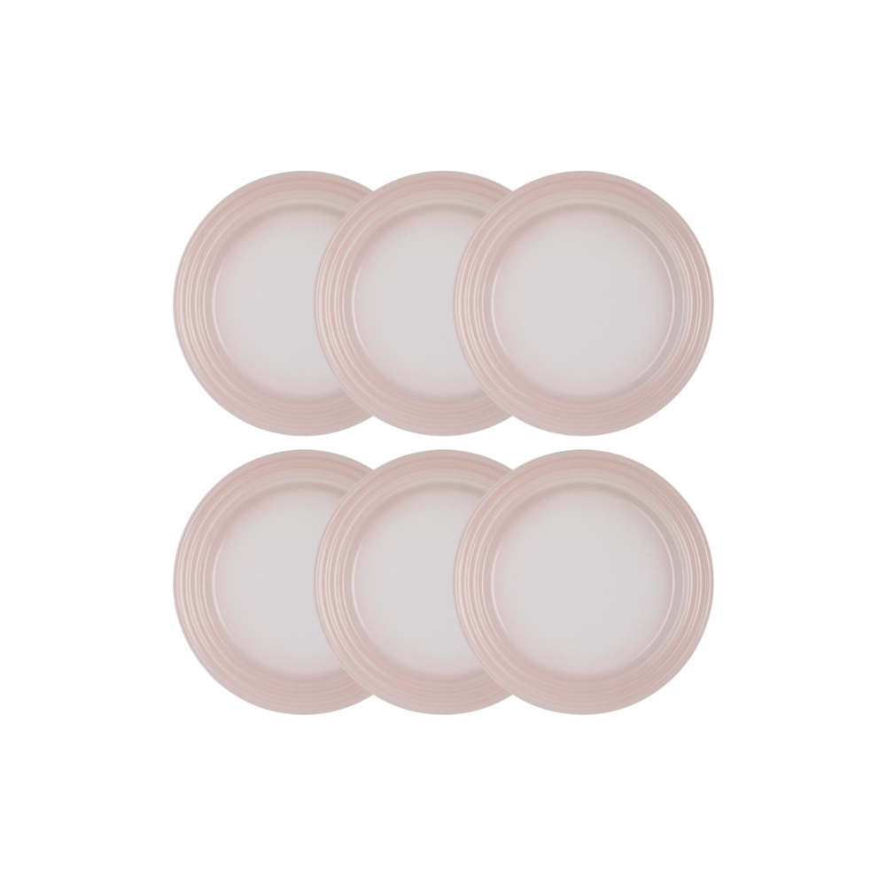 Jogo de 12 Pratos Rasos de Cerâmica 22 cm Shell Pink Le Creuset