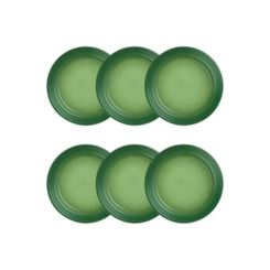 Jogo de 12 Pratos Rasos de Cerâmica 22 cm Bamboo Le Creuset