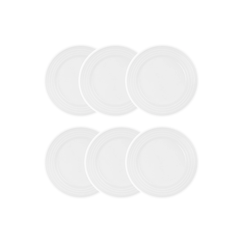 Jogo de 12 Pratos Rasos de Cerâmica 22 cm Branco Le Creuset