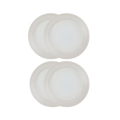 Jogo de 4 Pratos Rasos de Cerâmica 27 cm Meringue Le Creuset