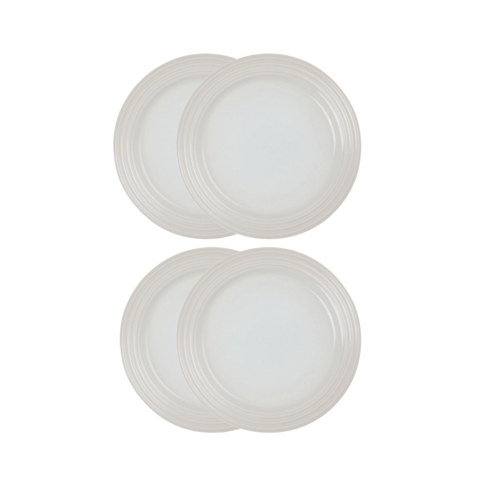 Jogo de 4 Pratos Rasos de Cerâmica 27 cm Meringue Le Creuset