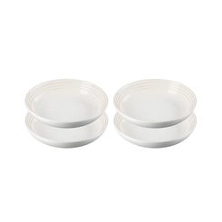 Jogo de 4 Pratos Fundos de Cerâmica 22 cm Meringue Le Creuset