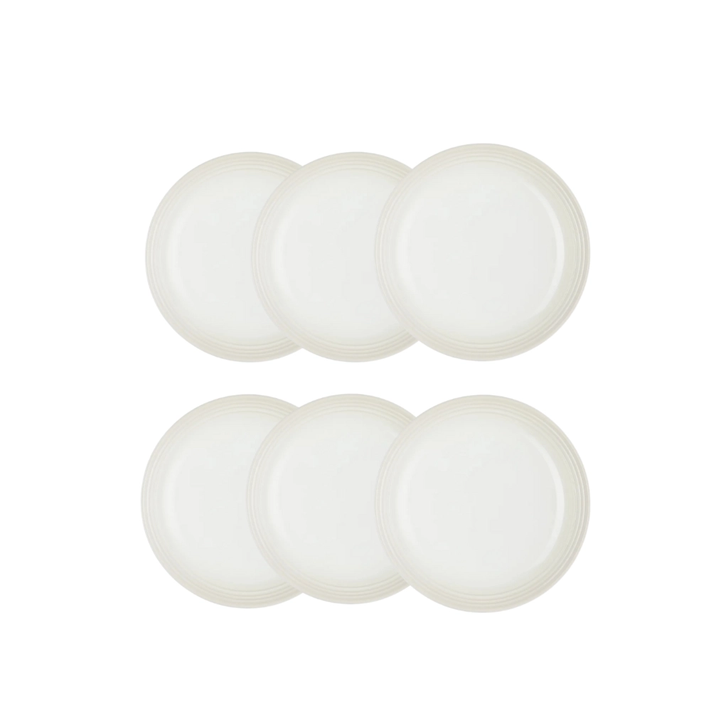 Jogo de 6 Pratos Fundos de Cerâmica 22 cm Meringue Le Creuset