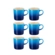Jogo 6 Canecas Espresso de Cerâmica 100 ml Azure Blue Le Creuset