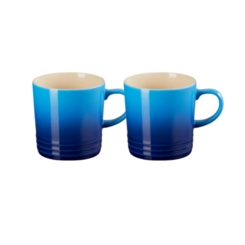 Jogo 2 Canecas Cappuccino de Cerâmica 200 ml Azure Blue Le Creuset