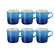 Jogo 6 Canecas Cappuccino de Cerâmica 200 ml Azure Blue Le Creuset