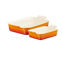 Jogo de 2 Travessas Heritage 19 e 32 cm Laranja Le Creuset