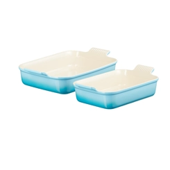 Jogo de 2 Travessas Heritage 19 e 32 cm Azul Caribe Le Creuset