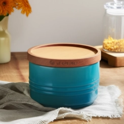 Pote com Tampa em Cerâmica 220 ml Azul Caribe Le Creuset