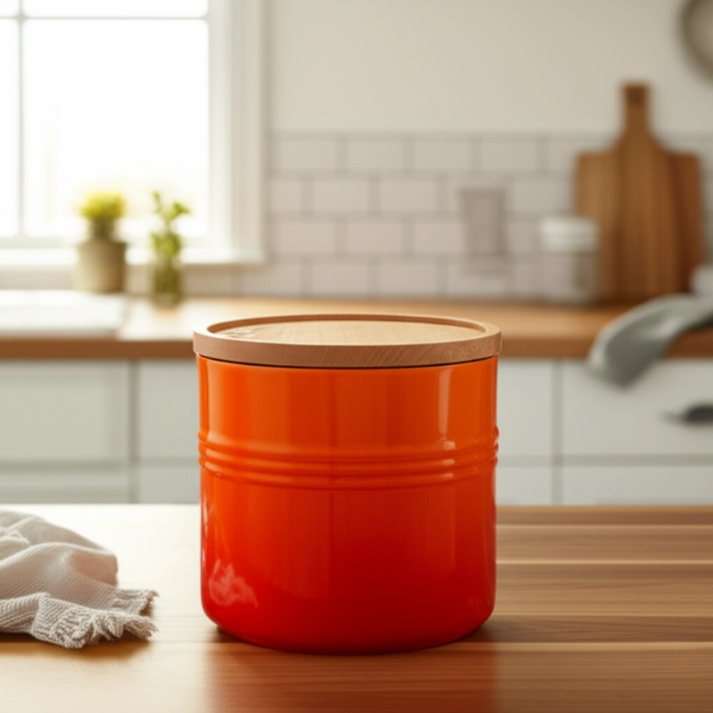 Pote com Tampa em Cerâmica 1,1 L Laranja Le Creuset