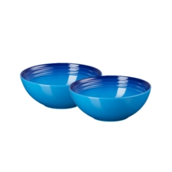 Jogo de 2 Bowls para Cereal de Cerâmica 16 cm Azure Blue Le Creuset