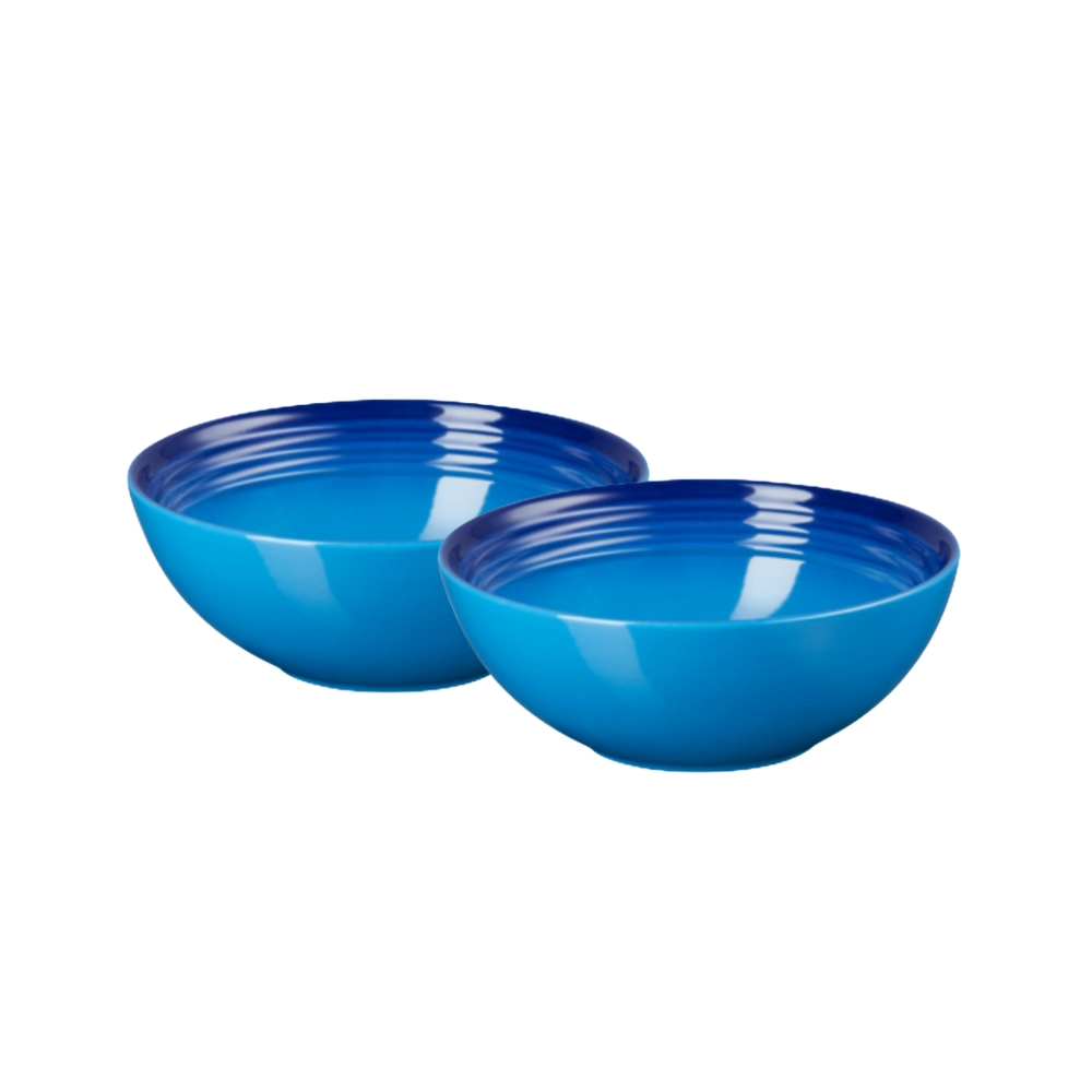 Jogo de 2 Bowls para Cereal de Cerâmica 16 cm Azure Blue Le Creuset