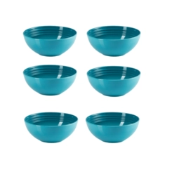 Jogo de 6 Bowls para Cereal de Cerâmica 16 cm Azul Caribe Le Creuset