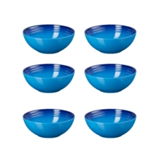 Jogo de 6 Bowls para Cereal de Cerâmica 16 cm Azure Blue Le Creuset