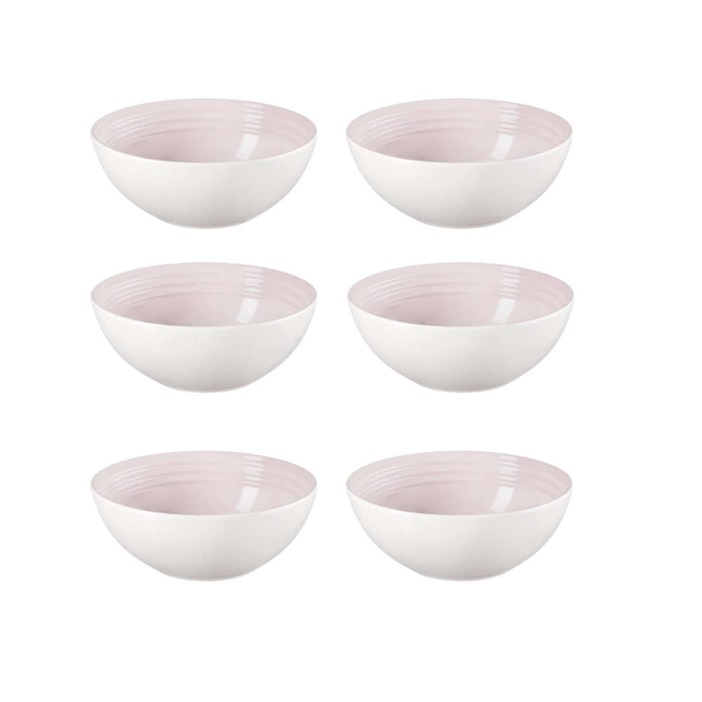 Jogo de 6 Bowls para Cereal de Cerâmica 16 cm Shell Pink Le Creuset