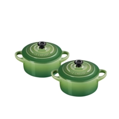 Jogo 2 Mini Cocotte de Cerâmica 10 cm Bamboo Le Creuset
