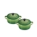 Jogo 2 Mini Cocotte de Cerâmica 10 cm Bamboo Le Creuset