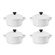 Jogo 4 Mini Cocotte de Cerâmica 10 cm Branco Le Creuset