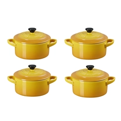 Jogo 4 Mini Cocotte de Cerâmica 10 cm Nectar Le Creuset