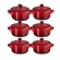 Jogo 6 Mini Cocotte em Cerâmica 10 cm Vermelho Le Creuset