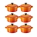 Jogo 6 Mini Cocotte em Cerâmica 10 cm Laranja Le Creuset