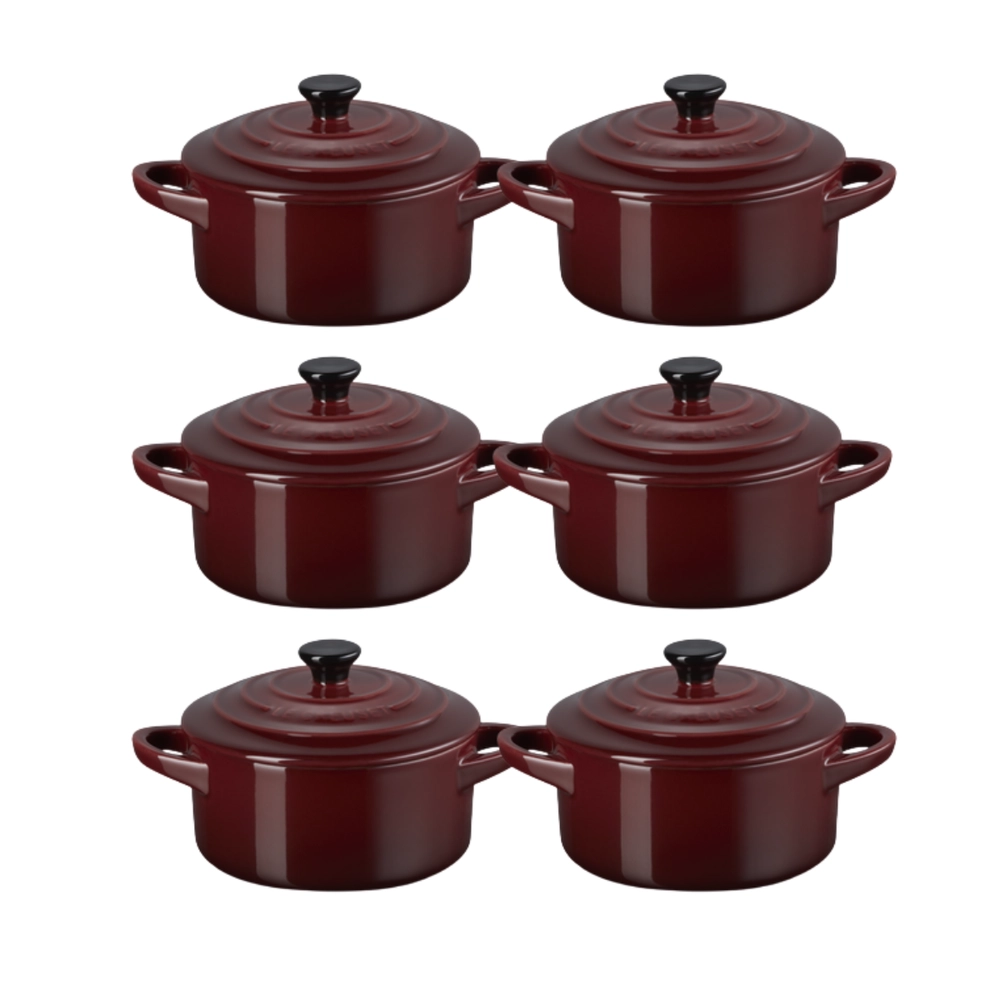 Jogo 6 Mini Cocotte em Cerâmica 10 cm Rhône Le Creuset