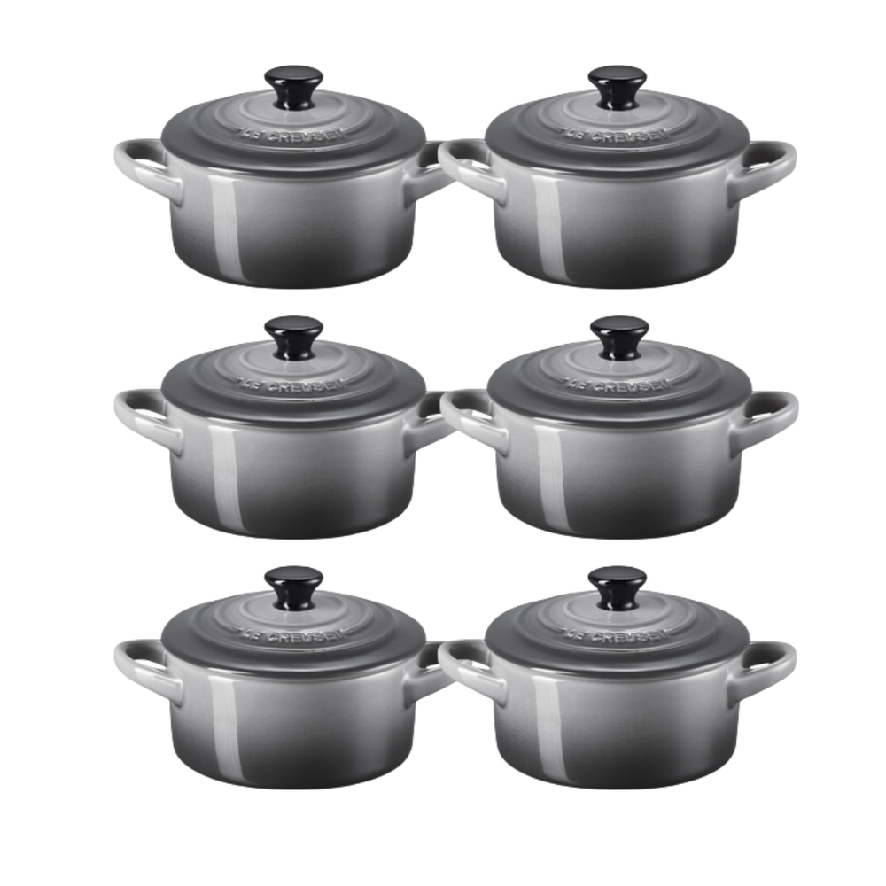Jogo 6 Mini Cocotte em Cerâmica 10 cm Flint Le Creuset
