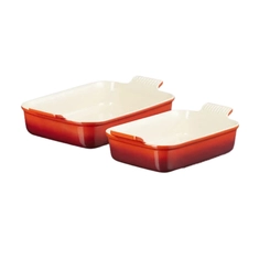 Jogo de 2 Travessas Heritage 19 e 26 cm Vermelho Le Creuset