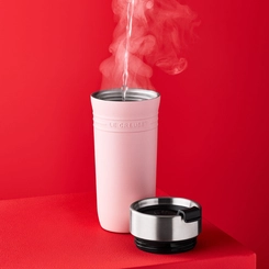 Caneca Térmica de Aço Inox 350 ml On The Go Shell Pink Le Creuset