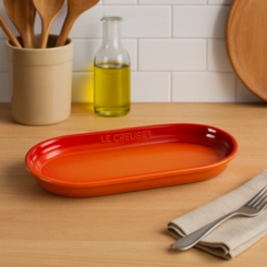 Prato de Servir em Cerâmica 25 cm Oblong Laranja Le Creuset