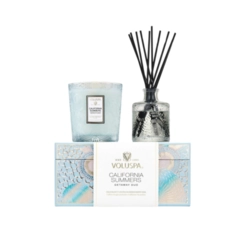 Kit de Velas Decorativa de Vidro Classico 60h e Difusor de Ambiente 100 ml California Summers Voluspa