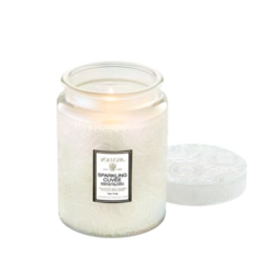 Vela Decorativa de Vidro Tamanho G 100h com Tampa Sparkling Cuvee Voluspa