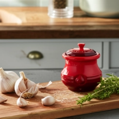 Pote de Alho de Cerâmica Vermelho Le Creuset